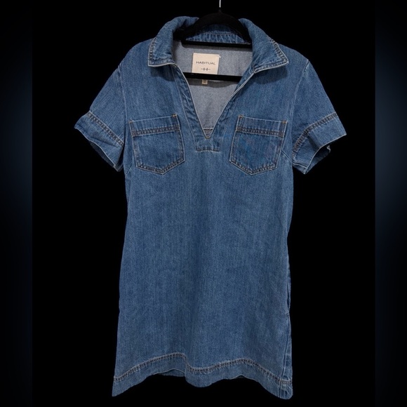 Habitual Dresses & Skirts - Habitual Denim Tunic Dress with Front Pockets